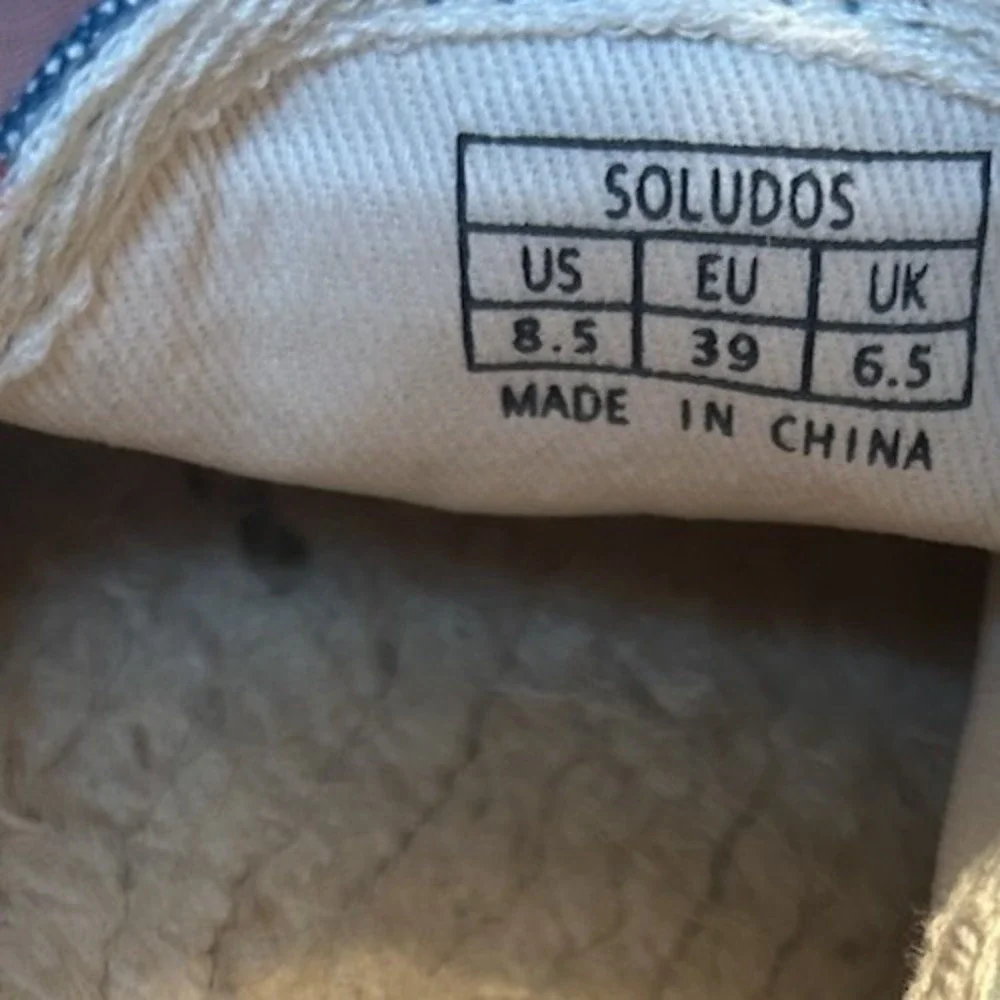 Soludos espadrilles blue canvas shoes Southwestern embroidered Size 8.5‎ Women's